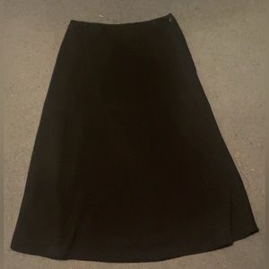 Black long slack material skirt
